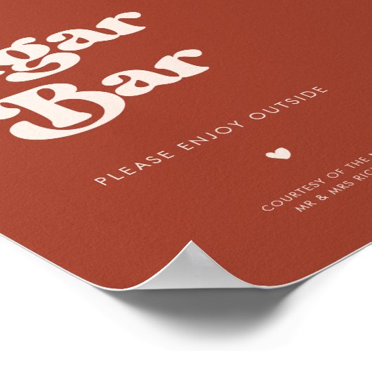 Stijlvolle retro terracotta bruiloft sigaar bar te poster (Hoek)