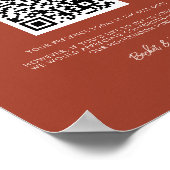 Stijlvolle retro Terracotta Honeymoon fonds QR cod Poster (Hoek)