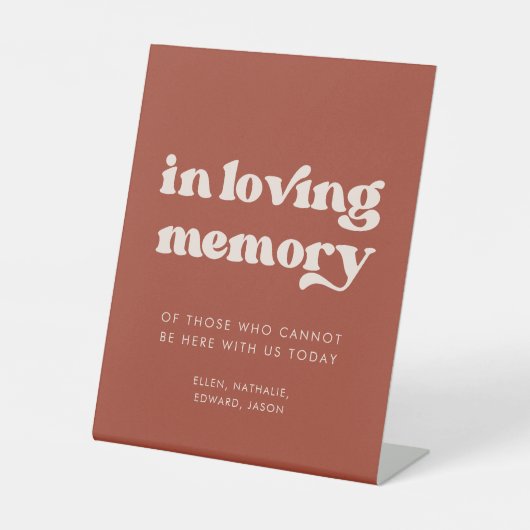 Stijlvolle retro terracotta in liefdevolle herinne reclamebord met voetstuk (Voorkant)