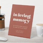 Stijlvolle retro terracotta in liefdevolle herinne reclamebord met voetstuk (Insitu)