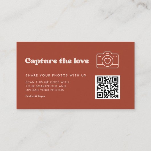 Stijlvolle retro Terracotta Leg de liefde vast Informatiekaartje (Voorkant)