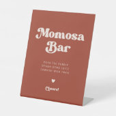Stijlvolle retro Terracotta Momosa bar Reclamebord Met Voetstuk (Voorkant)