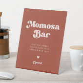 Stijlvolle retro Terracotta Momosa bar Reclamebord Met Voetstuk (Insitu)