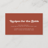 Stijlvolle retro Terracotta Recipe aanvraagkaart Informatiekaartje (Voorkant)