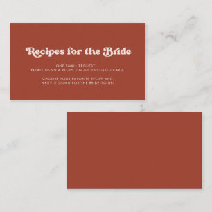 Stijlvolle retro Terracotta Recipe aanvraagkaart Informatiekaartje