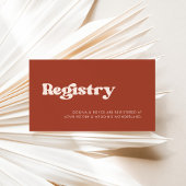 Stijlvolle retro terracotta trouwboekkaart informatiekaartje