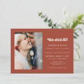 Stijlvolle retro Terracotta We doen nog steeds Fot Kaart (Staand voorkant)