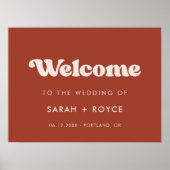 Stijlvolle retro Terracotta Welkom op onze bruilof Poster (Voorkant)