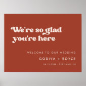 Stijlvolle retro Terracotta Zo blij dat je er bent Poster (Voorkant)