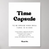 Stijlvolle retro Tijdcapsule 1e Verjaardag teken Poster (Voorkant)