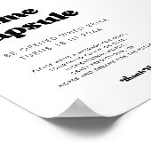 Stijlvolle retro Tijdcapsule 1e Verjaardag teken Poster (Hoek)