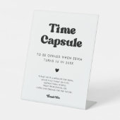 Stijlvolle retro Tijdcapsule 1e Verjaardag teken Reclamebord Met Voetstuk (Voorkant)