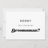 Stijlvolle retro trouwkaart voor bruidsjonker kaart (Voorkant)