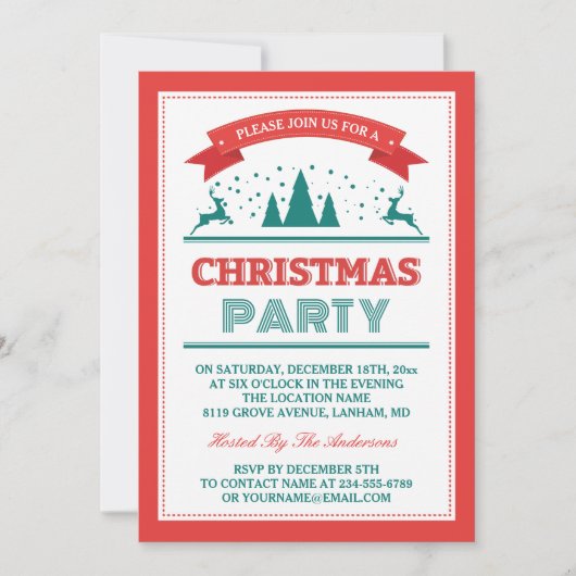 Stijlvolle Retro  Typografie Kerstfeest Kaart (Voorkant)