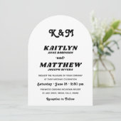 Stijlvolle Retro Typografie Monogram Fotobruiloft Kaart (Staand voorkant)