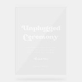 Stijlvolle retro Unplugged ceremonie bruiloft Wiss Acryl Bord (Voorkant)