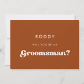 Stijlvolle retro verbrande oranje bruidsjonker uit kaart (Voorkant)