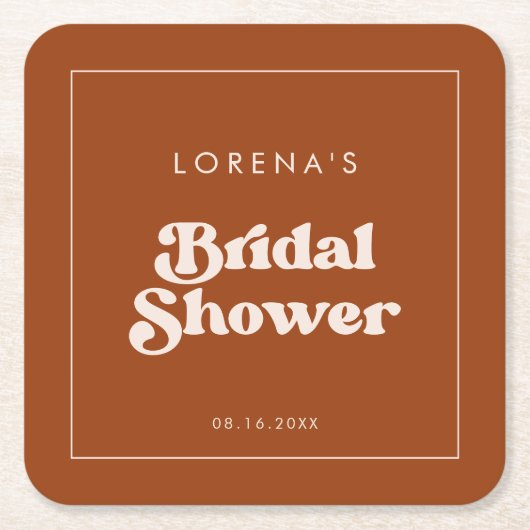 Stijlvolle retro verbrande oranje bruidsmeisjessho kartonnen onderzetters (Voorkant)