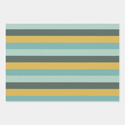 Stijlvolle Retro &  Vibe Horizontale Strepen Inpakpapier Vel (Voorkant)