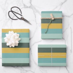 Stijlvolle Retro &  Vibe Horizontale Strepen Inpakpapier Vel