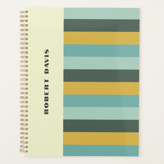 Stijlvolle retro vibe horizontale strepen planner (Voorkant)