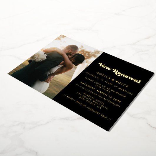 Stijlvolle retro We doen nog steeds met Vow-vernie Folie Uitnodiging (Gedraaid)