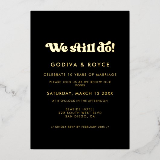 Stijlvolle retro We maken nog steeds Woestijnverni Folie Uitnodiging (Voorkant)