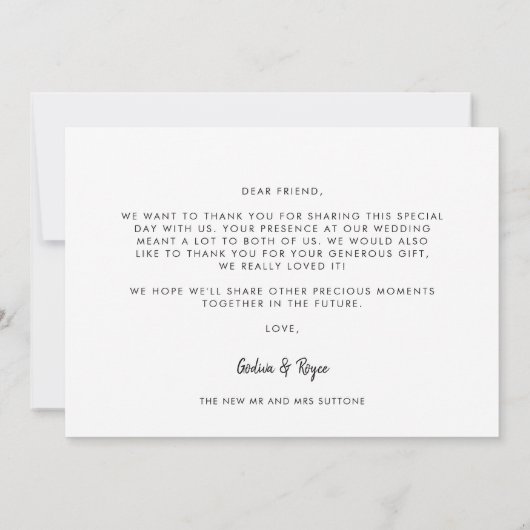 Stijlvolle retro Wedding bedankt foto Aankondiging (Achterkant)