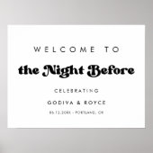 Stijlvolle retro Welkom bij The Night Before Poster (Voorkant)