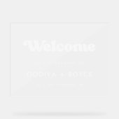 Stijlvolle retro Welkom op onze bruiloft Frosted Acryl Bord (Voorkant)