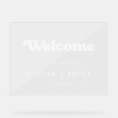 Stijlvolle retro Welkom op onze bruiloft Wissen Acryl Bord (Voorkant)