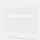 Stijlvolle retro Welkom op onze bruiloft Wissen Acryl Bord (Hoek)