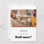 Stijlvolle retro Wil je mijn beste man fotokaart z Kaart (Voorkant)