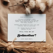Stijlvolle retro Wil je mijn Godmother kaart zijn