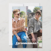 Stijlvolle retro Wil je mijn groomsman foto zijn Kaart (Voorkant)