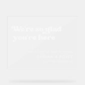 Stijlvolle retro wit Zo blij dat je hier Frosted b Acryl Bord (Voorkant)