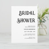 Stijlvolle retro witte & zwarte Bruidsshower Kaart (Staand voorkant)