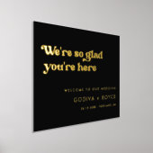 Stijlvolle retro zwart en goud Zo blij dat je hier Folie Afdrukken (Laagn)