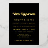 Stijlvolle retro zwart & goud Woestijnvernieuwing Folie Uitnodiging (Voorkant)