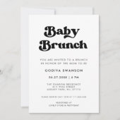 Stijlvolle retro zwart-wit Baby Brunch Kaart (Voorkant)