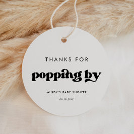 Stijlvolle retro zwart & wit Bedankt voor popping  Bedankjes Labels