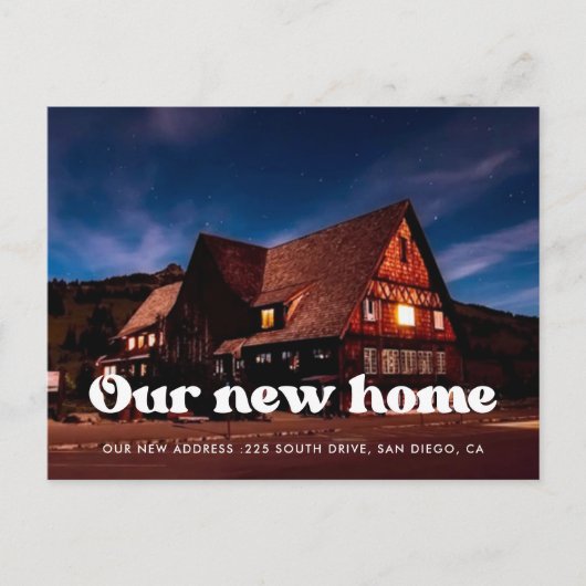 Stijlvolle retro zwart & wit bewegende aankondigin briefkaart (Voorkant)