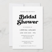 Stijlvolle retro zwart-wit bruidsdouche foto kaart (Voorkant)