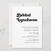 Stijlvolle retro zwart-wit bruidslunch kaart (Voorkant)