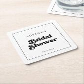 Stijlvolle retro zwart-wit Bruidsmeisjesfeest Kartonnen Onderzetters (Schuin)