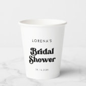 Stijlvolle retro zwart-wit Bruidsmeisjeshuwelijk Papieren Bekers (Voorkant)