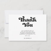 Stijlvolle retro zwart-wit bruiloft bedankkaart (Voorkant)