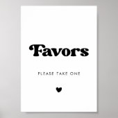 Stijlvolle retro zwart & wit bruiloft Favorieten t Poster (Voorkant)