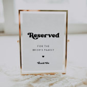 Stijlvolle retro zwart & wit bruiloft Gereserveerd Poster