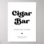 Stijlvolle retro zwart & wit bruiloft sigaar Bar t Poster (Voorkant)
